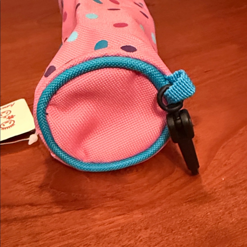 Hanna Andersson NWT Pink Polka Dot Pencil Case with Teal Trim - Picture 4 of 4